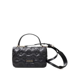 Love Moschino Embossed Quilted Black Bag with Logo